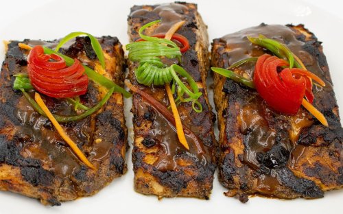 Grilled Jerk Salmon Platter